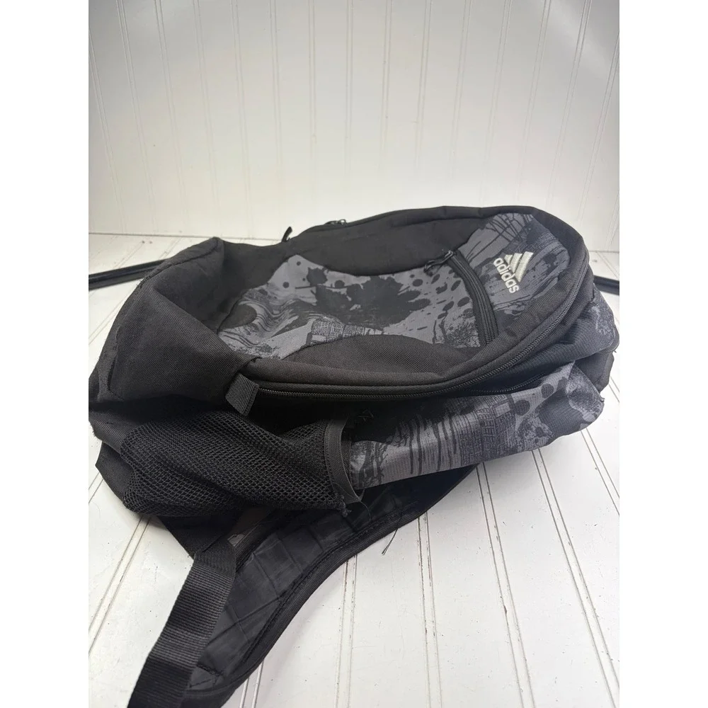 Adidas Unisex Black Gray Graphic Backpack Bookbag Laptop Travel School Bag